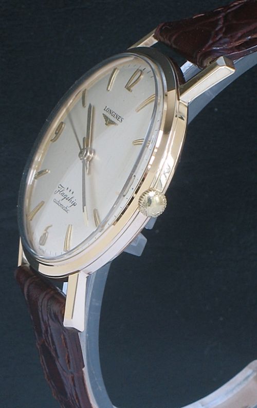 fig 4. STUNNING SOLID 9CT GOLD LONGINES FLAGSHIP AUTOMATIC MENS WATCH C1960