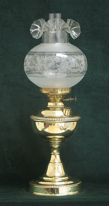 Stunning Victorian Art Nouveau Solid Brass Duplex Oil Lamp C1890