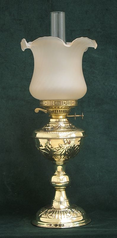 Beautiful Victorian Art Nouveau Duplex Solid Brass Oil Lamp C1890