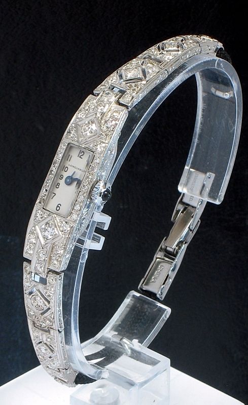 fig 2. BREATHTAKING ART DECO LONGINES PLATINUM AND DIAMOND ART DECO LADIES COCKTAIL WATCH C1930