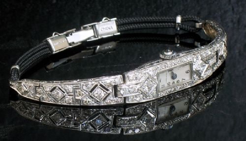 fig 4. BREATHTAKING ART DECO LONGINES PLATINUM AND DIAMOND ART DECO LADIES COCKTAIL WATCH C1930