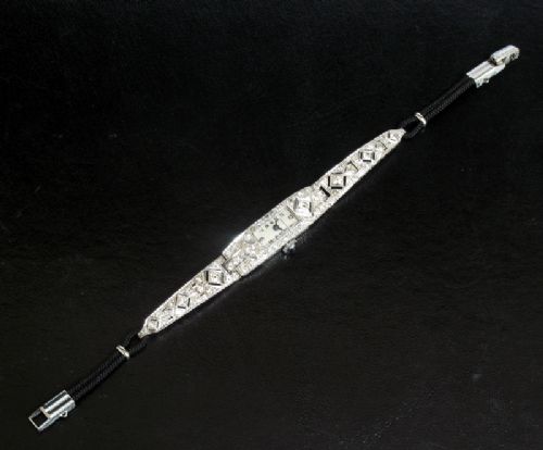 fig 7. BREATHTAKING ART DECO LONGINES PLATINUM AND DIAMOND ART DECO LADIES COCKTAIL WATCH C1930