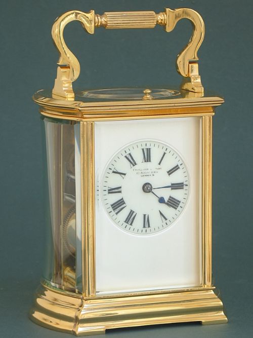 Exceptional Large Victorian 18ct Gold Plated Repeating Oval Carriage Clock C1890