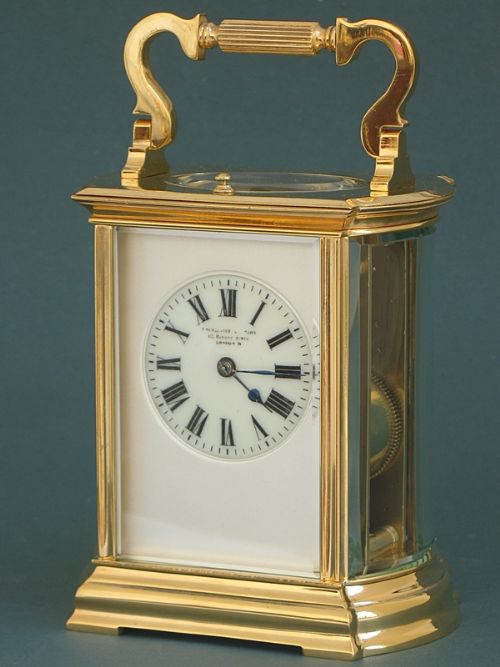 fig 1. EXCEPTIONAL LARGE VICTORIAN 18CT GOLD PLATED REPEATING OVAL CARRIAGE CLOCK C1890