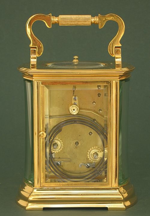 fig 2. EXCEPTIONAL LARGE VICTORIAN 18CT GOLD PLATED REPEATING OVAL CARRIAGE CLOCK C1890