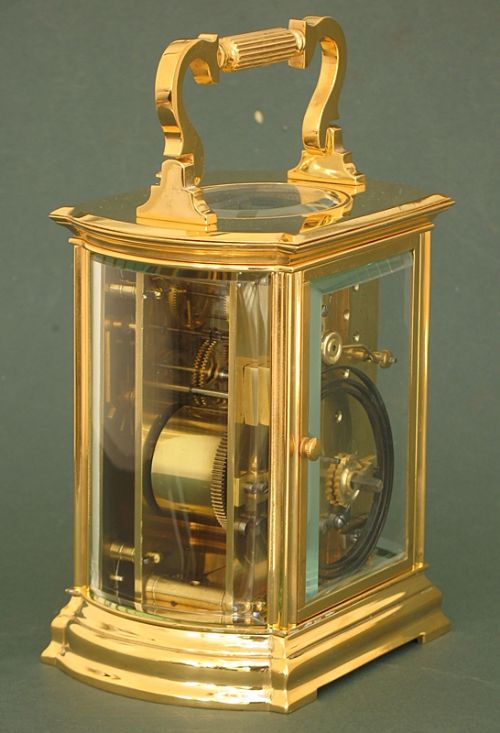 fig 3. EXCEPTIONAL LARGE VICTORIAN 18CT GOLD PLATED REPEATING OVAL CARRIAGE CLOCK C1890