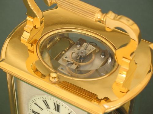fig 4. EXCEPTIONAL LARGE VICTORIAN 18CT GOLD PLATED REPEATING OVAL CARRIAGE CLOCK C1890
