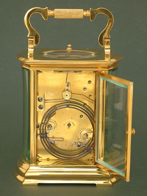 fig 5. EXCEPTIONAL LARGE VICTORIAN 18CT GOLD PLATED REPEATING OVAL CARRIAGE CLOCK C1890