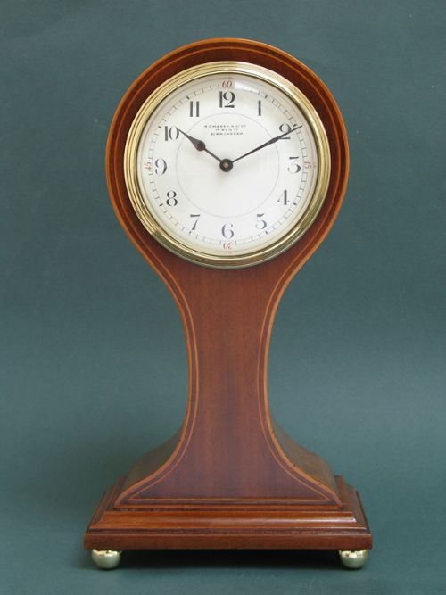 Beautiful Edwardian Mahogany Balloon Mantel Clock
