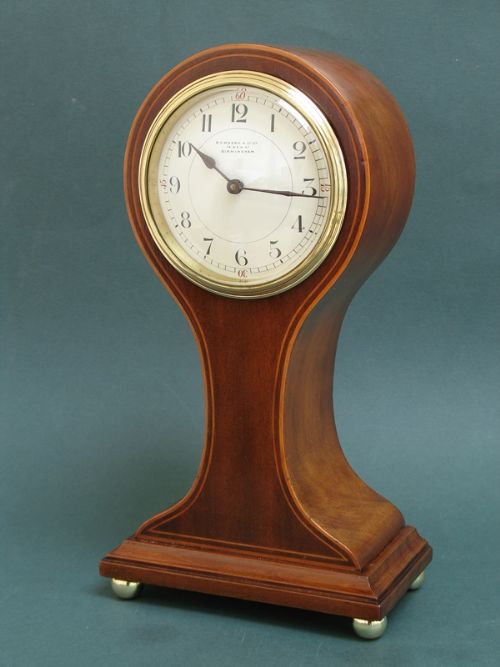 fig 3. BEAUTIFUL EDWARDIAN MAHOGANY BALLOON MANTEL CLOCK