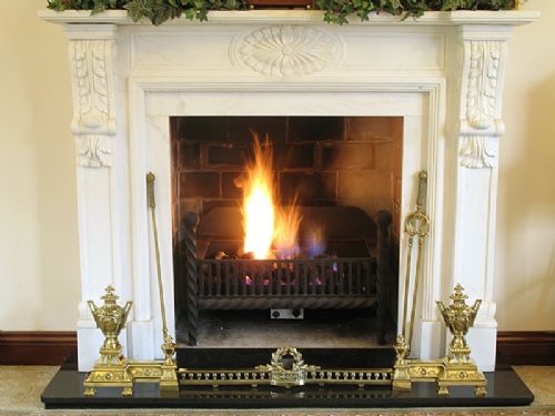fig 1. STUNNING FRENCH EXPANDING SOLID BRASS FIRE FENDER WITH NAPOLEON AND JOSEPHINE C1860