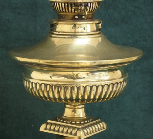fig 2. BEAUTIFUL VICTORIAN ART NOUVEAU SOLID BRASS MESSENGERS NO2 OIL LAMP C1890