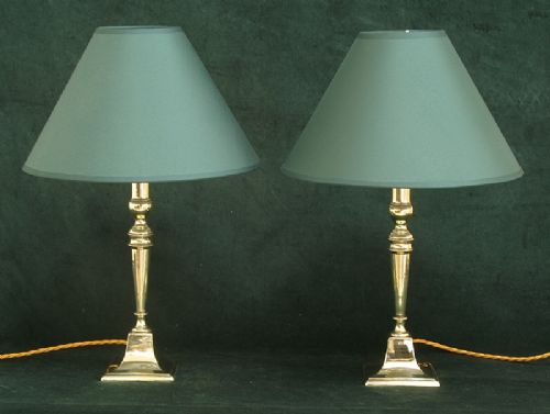 Beautiful Pair of Genuine Georgian Solid Brass Table or Desk Lamps C1820
