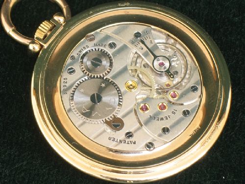 fig 8. RARE MINT CONDITION SOLID 9CT GOLD GENUINE CYMA TAVANNES SLIMLINE ART DECO POCKET WATCH C1939