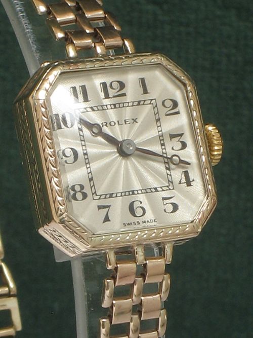 fig 2. STUNNING RARE SOLID 9CT GOLD LADIES ROLEX ART DECO COCKTAIL WATCH C1923