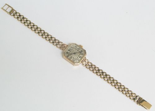 fig 5. STUNNING RARE SOLID 9CT GOLD LADIES ROLEX ART DECO COCKTAIL WATCH C1923