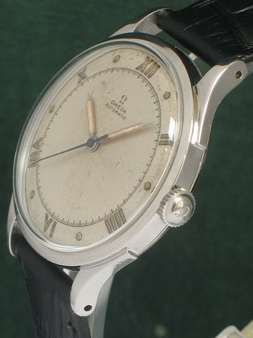 fig 2. RARE OMEGA CAL 28.10RA MODEL 2421-1 BUMPER AUTOMATIC MENS WATCH C1946