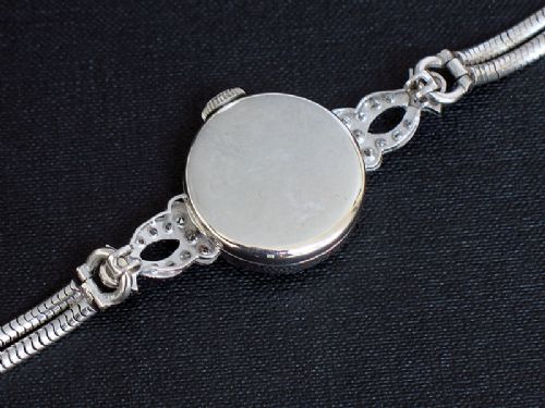 fig 9. STUNNING PLATINUM AND DIAMOND GLYCINE ART DECO LADIES COCKTAIL WATCH C1930