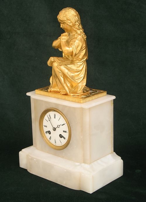 fig 2. BEAUTIFUL FRENCH GILT AND ALABASTER FIGURAL CLOCK BY JAPY FRERES AND MOUREY C1860
