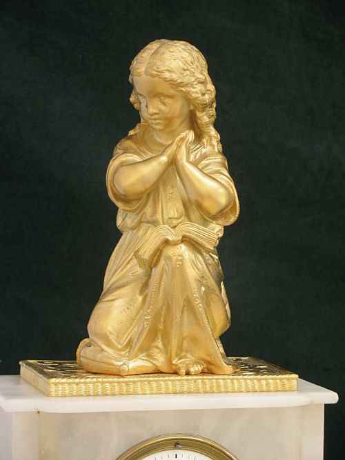 fig 3. BEAUTIFUL FRENCH GILT AND ALABASTER FIGURAL CLOCK BY JAPY FRERES AND MOUREY C1860
