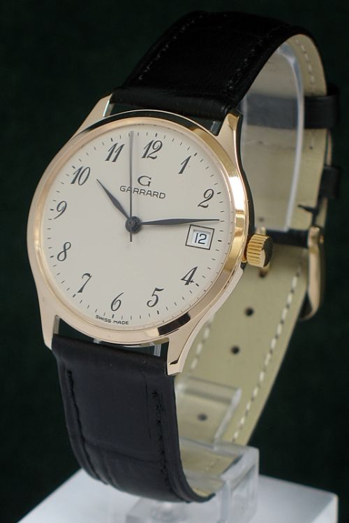 Stunning Solid 9ct Gold Garrard Mens Watch with Box