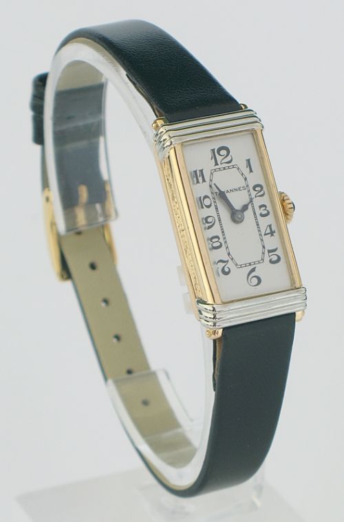 fig 2. RARE SOLID 18CT YELLOW AND WHITE GOLD GENUINE ART DECO TAVANNES WATCH C1927