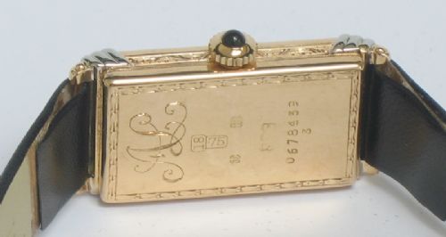fig 6. RARE SOLID 18CT YELLOW AND WHITE GOLD GENUINE ART DECO TAVANNES WATCH C1927