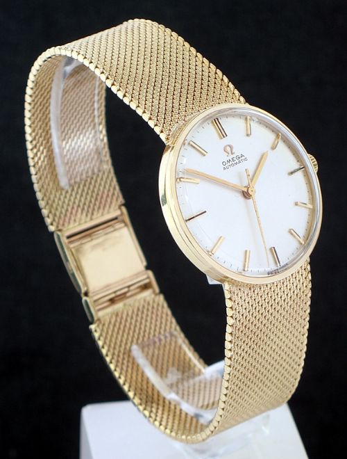 fig 1. STUNNING SOLID 9CT GOLD OMEGA AUTOMATIC MENS WATCH
