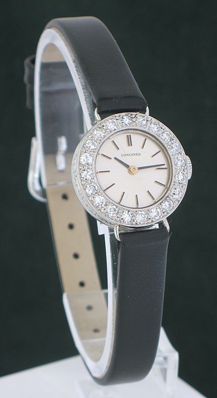 fig 1. BEAUTIFUL LONGINES 18CT WHITE GOLD AND DIAMONDS ART DECO LADIES COCKTAIL WATCH C1932
