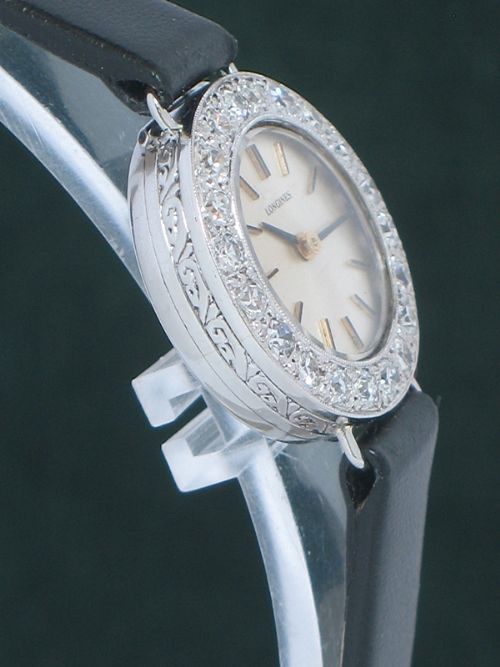 fig 4. BEAUTIFUL LONGINES 18CT WHITE GOLD AND DIAMONDS ART DECO LADIES COCKTAIL WATCH C1932