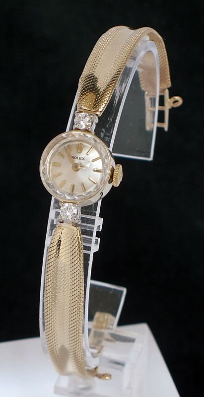 Stunning Rolex Solid 14ct Gold and Diamond Ladies Cocktail Watch