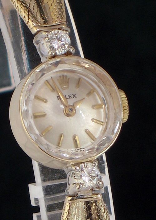 fig 4. STUNNING ROLEX SOLID 14CT GOLD AND DIAMOND LADIES COCKTAIL WATCH