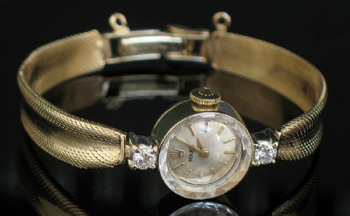 fig 7. STUNNING ROLEX SOLID 14CT GOLD AND DIAMOND LADIES COCKTAIL WATCH