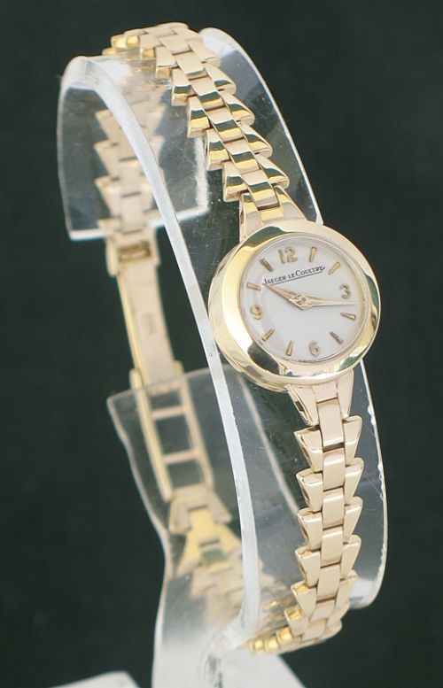 fig 1. LOVELY SOLID 9CT GOLD JEAGER-LECOULTRE BACKWIND LADIES COCKTAIL WATCH