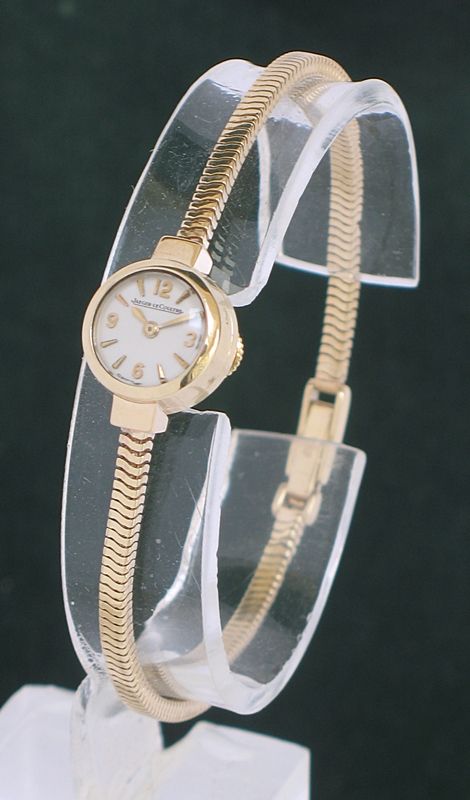 fig 1. GEORGOUS SOLID 9CT GOLD JAEGER LECOULTRE BACKWIND LADIES COCKTAIL WATCH