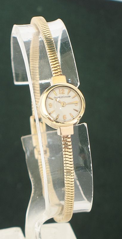 fig 2. GEORGOUS SOLID 9CT GOLD JAEGER LECOULTRE BACKWIND LADIES COCKTAIL WATCH