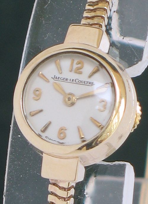 fig 3. GEORGOUS SOLID 9CT GOLD JAEGER LECOULTRE BACKWIND LADIES COCKTAIL WATCH