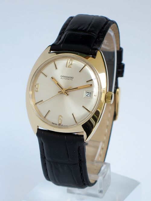 Stunning Heavy Solid 9ct Gold Mens Automatic Watch by Garrard the Crown Jewellers