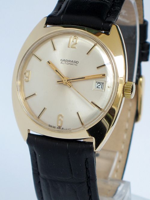 fig 1. STUNNING HEAVY SOLID 9CT GOLD MENS AUTOMATIC WATCH BY GARRARD THE CROWN JEWELLERS