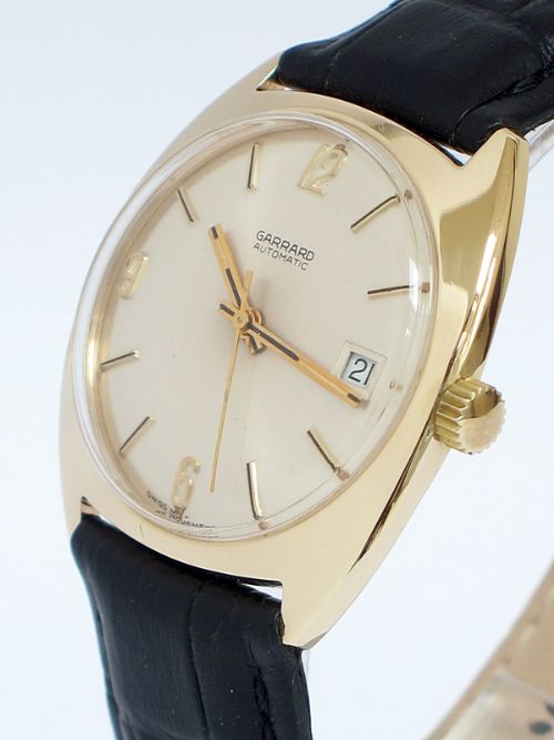 fig 4. STUNNING HEAVY SOLID 9CT GOLD MENS AUTOMATIC WATCH BY GARRARD THE CROWN JEWELLERS
