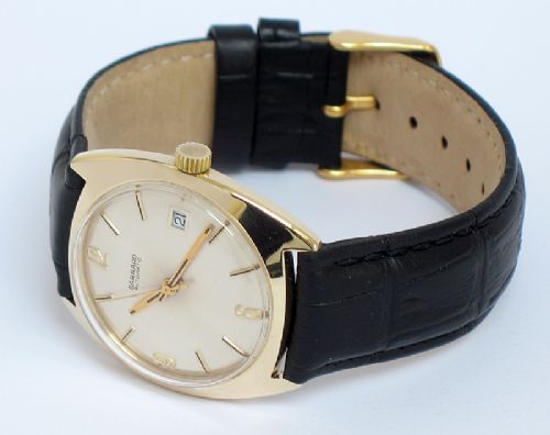 fig 5. STUNNING HEAVY SOLID 9CT GOLD MENS AUTOMATIC WATCH BY GARRARD THE CROWN JEWELLERS