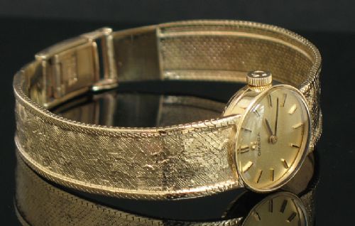 fig 1. BEAUTIFUL SOLID 9CT GOLD OMEGA LADIES COCKTAIL WATCH