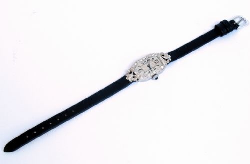 fig 6. BEAUTIFUL OMEGA PLATINUM AND DIAMOND ART DECO LADIES COCKTAIL WATCH C1947