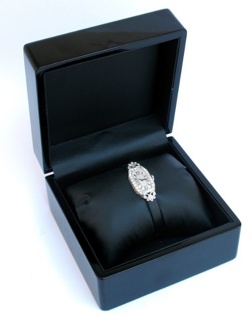 fig 7. BEAUTIFUL OMEGA PLATINUM AND DIAMOND ART DECO LADIES COCKTAIL WATCH C1947
