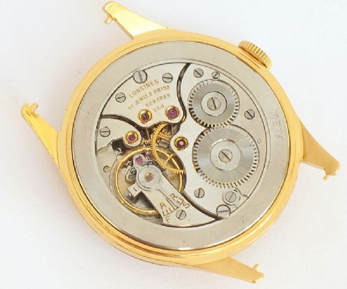 fig 9. SUPERB RARE SOLID 18CT 18K GOLD LONGINES OVERSIZE MENS WATCH C1953-54