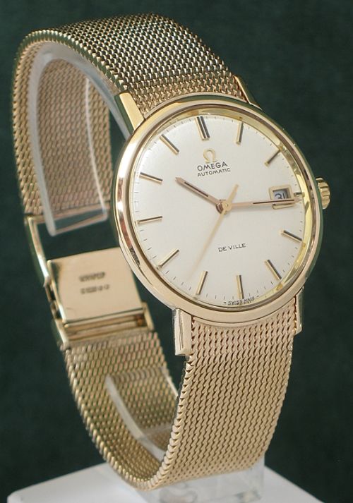 fig 1. SUPERB SOLID 9CT GOLD OMEGA DEVILLE AUTOMATIC MENS WATCH WITH BOXES AND PAPERS