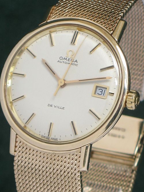 fig 3. SUPERB SOLID 9CT GOLD OMEGA DEVILLE AUTOMATIC MENS WATCH WITH BOXES AND PAPERS