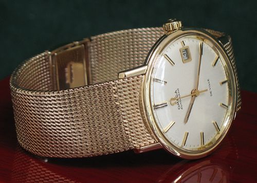 fig 6. SUPERB SOLID 9CT GOLD OMEGA DEVILLE AUTOMATIC MENS WATCH WITH BOXES AND PAPERS