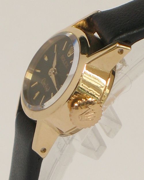 fig 2. EXQUISITE SOLID 18CT GOLD ROLEX ORCHID LADIES COCKTAIL WATCH