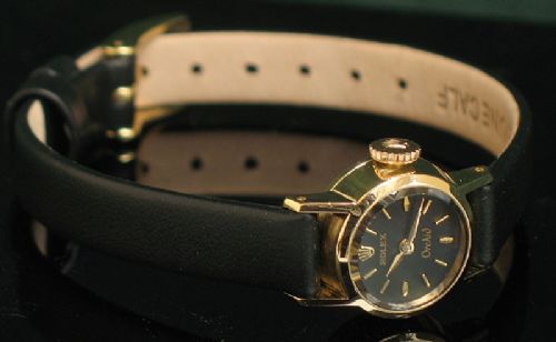 fig 3. EXQUISITE SOLID 18CT GOLD ROLEX ORCHID LADIES COCKTAIL WATCH